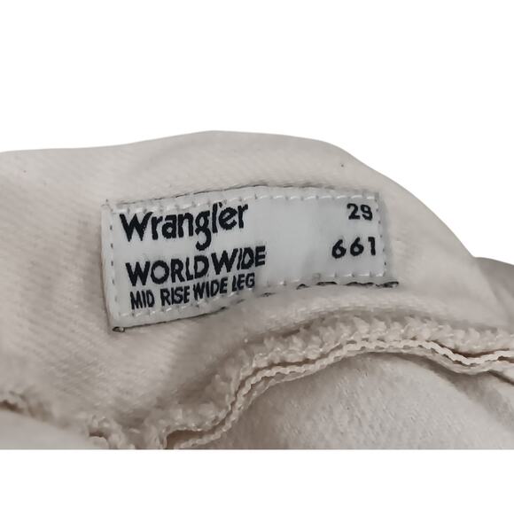 Wrangler Mid Rise Wide Leg Cream Jeans Size 29x32 Cotton Hemp - Picture 15 of 16
